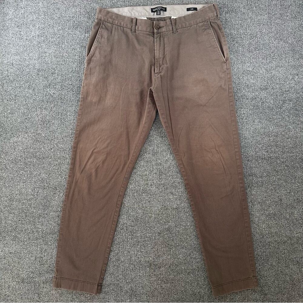 J. Crew Men’s Mercantile Flex Chino Pants Muted Tone Brown Khaki Slim 33x32